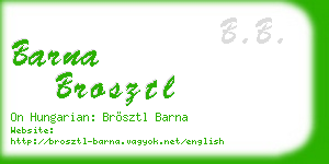 barna brosztl business card